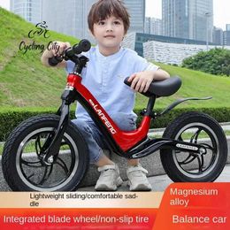 Bikes Ride-Ons Bicycle 12/14 inch childrens balance handcart Aluminium alloy pedalless baby two wheel racing handcart with integrated wheels Rowery new Y240527