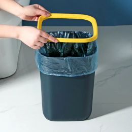 10L Thickened Trash Can Home Nordic Square Trash Can Office Pressure Ring Waste Paper Basket Living Room Kitchen Trash Can