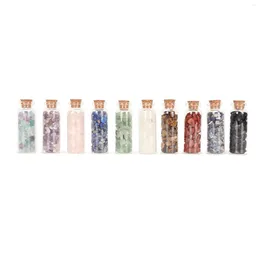 Decorative Figurines Chakra Healing Crystals Bottles Glass Container Stone Assorted Styles Light Portable For Collection