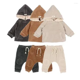 Clothing Sets Autumn Children Set Baby Boy Girl Corduroy Coat And Pants Suit Winter Kids Padded Thickening Clothes