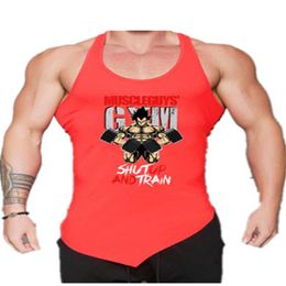 Mens Plus Size Tees Polos Tank Tops Gym Fitness Men Clothing Bodybuilding Workout Fashion Top Musculation Stringer Singlets Sleeveless 275i
