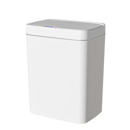 Smart Bathroom Trash Can Automatic Bagging Electronic Trash Can White Touchless Narrow Smart Sensor Garbage Bin Smart Home 15L