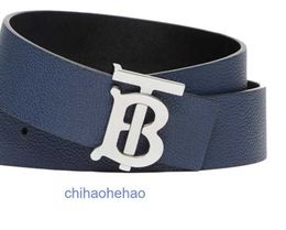 Designer Borbaroy belt fashion buckle genuine leather belt Belt Mens and Womens Belt Navy Blue Black Double sided Usable Silver Buckle Belt