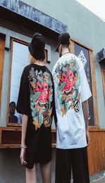 QNPQYX New Japanese Devil Snake T Shirts 2019 Hip Hop T Shirt Harajuku Streetwear Casual Short Sleeve Tops Tees Back Printed tees 3717918