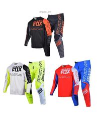 Cycling Jersey Sets Motocross Gear Set Delicate Fox 180 Skew Jersey Pants Enduo MX Combo Outfit ATV UTV Bike Off-road Cycling Blue Red Kits For Men