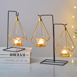 Candle Holders Originality Romantic Dinner Geometric Iron Candlestick Wall Stand For Wedding Party Home Decor