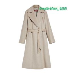 High Quality Trench Coat Maxmara Designer Coat Women's Fashion Coat Wool Blend Italian Clothing Brand Top Factory Technology VAEB