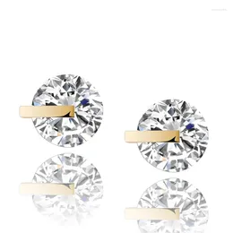 Stud Earrings 1 Pair 10 K Hip Hop Out CZ Earring For Men Women Fashion Jewellery Drop