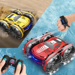 2 In 1 Rc Car Tank 2.4G Remote Control Waterproof Stunt Car 4wd Vehicle Amphibious Auto Toys for Kids Boy Girl Gifts 240522