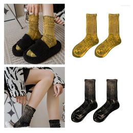 Women Socks 1 Pair Winter Thick Work Soft Solid Colour Warm Boot