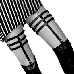 Belts Sexy Studded Metal Garters Rivet Punk Goth Harajuku Style Handmade Garter Belt Leg Ring For Women Gift One Adjust Able Free Size 265p