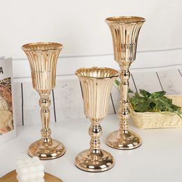 Vases Table Gold Iron Vase Candle Holder Arrangement Wedding Flower Centrepiece Props Home Decoration Furnishings