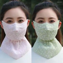 Cycling Caps Fashion Women Face Cover Anti-UV Summer Flower Sunscreen Mask Sun Protection Scarf Hiking Neck