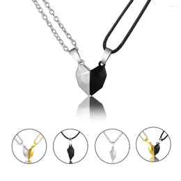 Pendant Necklaces Magnetic Attraction Love Necklace Creative Black-and-white Wishing Stone Couple Set