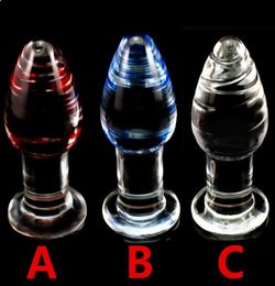 Glass Anal Butt Plug Anus Stimulator In Adult Games For Couples Sex Toys For Women And Men Gay 3 Colors7819821