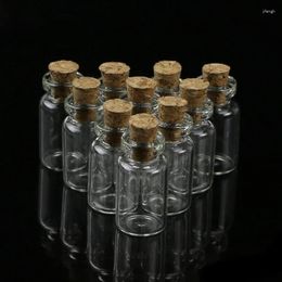Storage Bottles 67JE 10pcs Mini Glass For Wish Bottle Vial With Cork Stopper Pendant 0.5