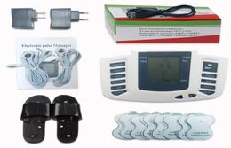 Electrical Stimulator Full Body Relax Muscle Massager Pulse TENS Acupuncture with Therapy Slipper 16 Electrode Pads4935048