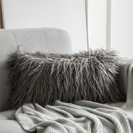 Cushion Cover Decorative Long Hair Pillow Plush Case New Series Style Faux Fur Throw Cushion Bedroom Sofa Decor 30 X 50cm 3268