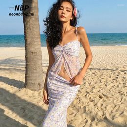 Work Dresses NEONBABIPINK Double-layer Mesh Floral Dress Sexy 2 Piece Skirt Set For Women Co Ords 2024 Summer Beach Vacation Outfits N15CH23