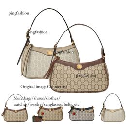 Fashion Designer Small Handbag For Women Underarm Canvas Genuine Leather Purse Crossbody Tote Shoulder Bag Ping