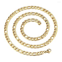 Chains MisenBaBa Stainless Steel Figaro Chain Necklaces For Women Men Hip Hop Jewellery Gifts