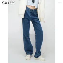 Women's Jeans CJFHJE High Waist Straight Women Vintage Korean Chic Spring Casual Wide Leg Full Length Denim Pants Streetwear