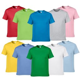 Summer Style High Quality 100 Cotton Solid Color T Shirt Men Pure color Tees Brand Short Sleeve tshirt Male Clothing 240527