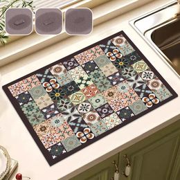 Carpets Absorbent Drain Pad Coffee Dish Draining Mat Drying Quick Dry Drainer Mats Anti Slip Bath Rug Dinnerware Placemat