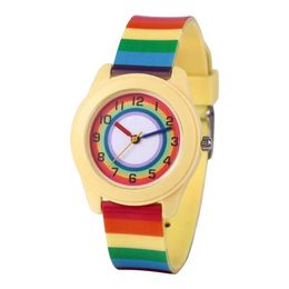 Children's watches Kids Sports Watch Cartoon Time Teacher Watch Colorful Rainbow Silicone Watches for Children Analog Quartz Wristwatch for Teens Y240527