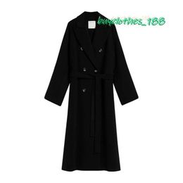 High Quality Trench Coat Maxmara Designer Coat Women's Fashion Coat Wool Blend Italian Clothing Brand Top Factory Technology F4GV