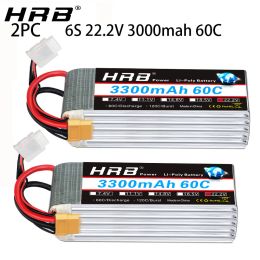 2PCS HRB 6S Lipo Battery 22.2v 3300mah Drone Battery 60C With T Deans EC5 XT90 Connector for Globin SAB helicopter Jets RC Car
