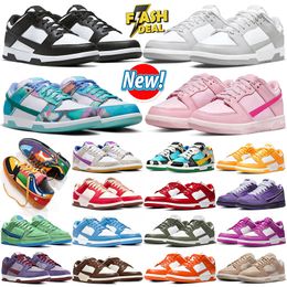 Panda Low Designer Buty buty do biegania mężczyźni kobiety Triple Pink Grey Fog Unc Brown Purple University Red Unc Gai Outdoor Chaussure Sneakers Treakers