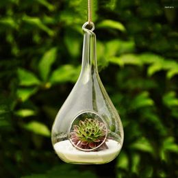 Decorative Figurines Small Packing Different Size Water Drop Shaped Hanging Glass Terrarium Vase Home Decoration Wedding Party Live Prop