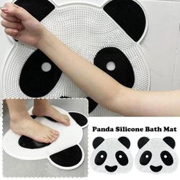 Bath Mats Cartoon Panda Silicone Mat Non-Slip Foot Massage 45cm Type Suction Safety Shower Bathroom Cleaning Pad Cup B9F7