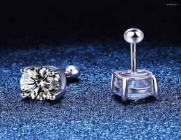 Stud Earrings Serenity Day S925 Silver Screw Four-claw 1/1.6/2ct A Pair Moissanite EarringColor VVS1 Unisex For Women And Male Jewelry2192734