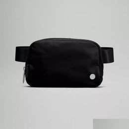 Outdoor Bags Waterproof Yoga Belt Bag Women Men Waist Gym Elastic Adjustable Strap Zipper Fanny Pack Capacity 1L Drop Delivery Sports Ot4Df