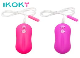 IKOKY Urethral Plug Vibrator Sex Toys for Women Vibrating Egg Remote Control Waterproof Mini Bullet Vibrator Penis Plug Massage Y19325532