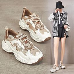 Casual Shoes Luxury Sneakers For Women 2024 Big Size 40 41 42 43 Woman Leather Platform Breathable Soft Sole Sports Running