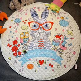 Storage Bags Cartoon Round Infant Crawling Mat Children Toys Bag Baby Kids Floor Play Drawstring Toy Organizer
