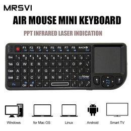 A8 Mini Wireless Keyboard 2.4G 7 Colour Backlit English Russian Spanish French Touchpad Air Mouse for Android TV Box PC Tablet 240527