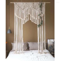 Tapestries Hand-woven Macrame Wedding Tapestry Customizable Size Bohemia Background Decoration Wall Hanging Tassel Crafts