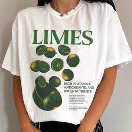 Frauen T-Shirt Retro-Lime Grafik T-Shirt Übergroße Retro ästhetische Straße Kleidung T-Shirt Kurzärmeled Harajuku Mode Top Domens Clothing J240527