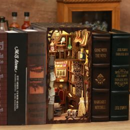 CUTEBEE DIY Book Nook Kit Miniature Doll House Home Touch Light Dust Cover Model Building Toys Gifts Magic Pharmacist