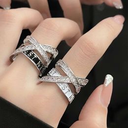 Empress Dowager Viviane Westwood Three-layer Hollowed Out Oil Drop Diamond Ring Is A High-end And Exquisite Letter Ring For Female Niche