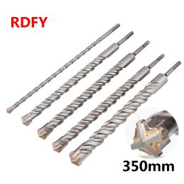 RDFY 350mm 1pcs Cross Drill Bit Rotary Hammer Drill Bit Concrete Drill Bit SDS PLUS. For drilling holes in walls and stones