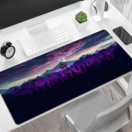 Laptop Keyboard Gaming Mats Mause Ped Forest Trees Xxl Mouse Pad Gamer Black Mousepad Computer Tables Desk Mat PC Office Carpet