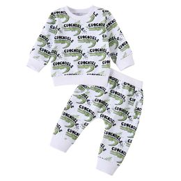 Neugeborenes Säugling Langarm + Hosen + 2pcs/Set Overall Playsuit Outfits Kleidung Baby Kleidung L2405