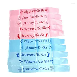 Party Decoration Baby Shower Satin Ribbon Mummy To Be Sashes Nanny Aunty Grandma Big Sister Shoulder Strap Decor Pink Blue