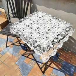 Table Cloth Vintage Cotton Handmade Flower Crochet Tablecloth Kitchen Year Cover Home Christmas Wedding Party Decor