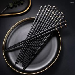 Chopsticks Black 5Pairs Non-Slip Home Japanese High Quality El Restaurant Portable Healthy Stick For Sushi